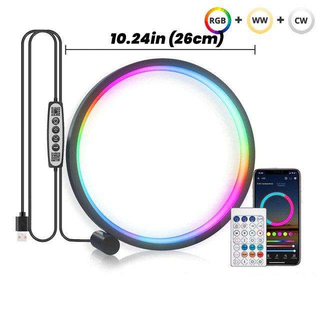 LED Halo Table Lamp — Warm LED Mood Lighting for Bedside — Lifestyle 7