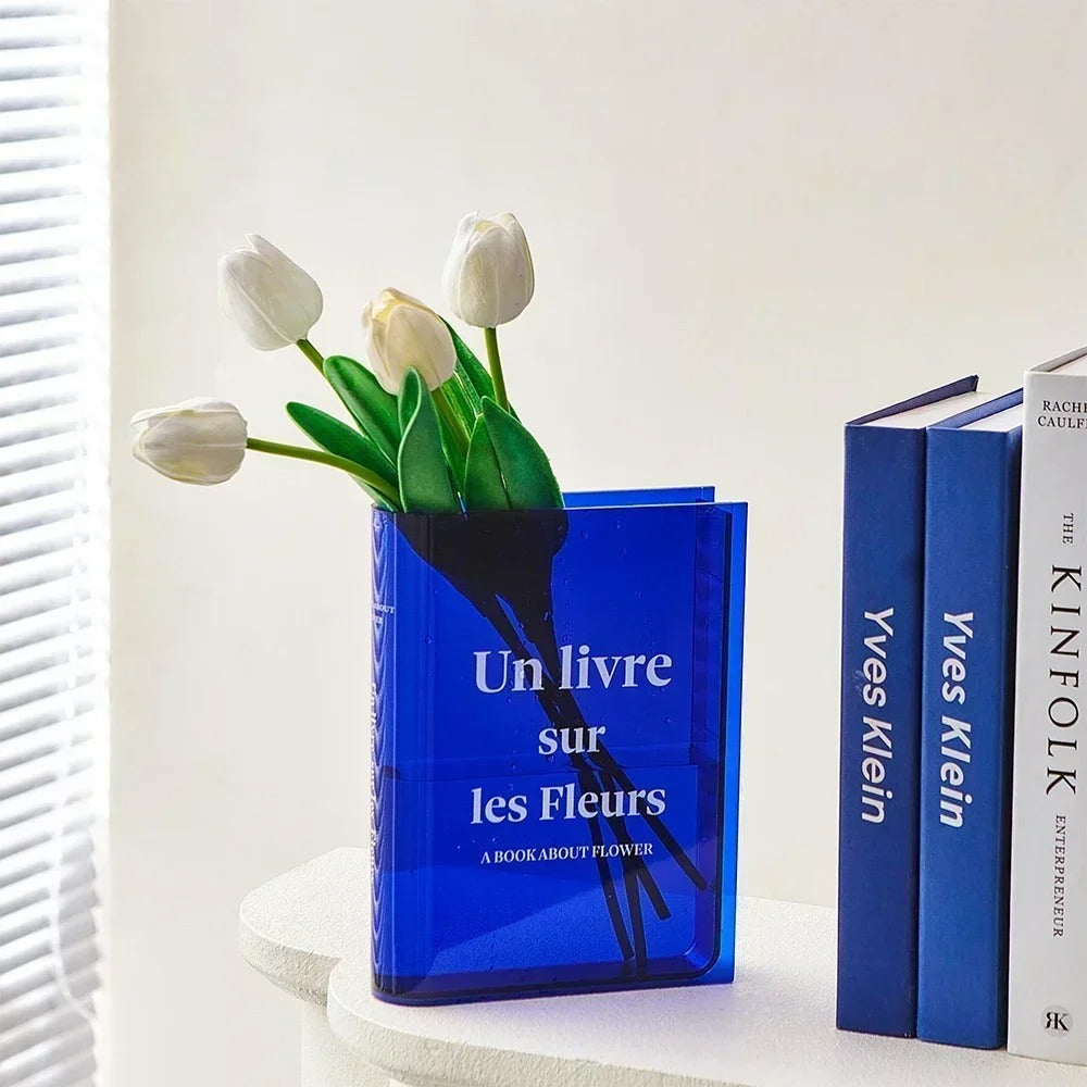 Book Shaped Colored Acrylic Flower Vase — Decorative Vase for Considered Styling — Detail