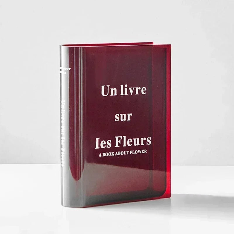 Book Shaped Colored Acrylic Flower Vase — Decorative Vase for Considered Styling — Lifestyle 7