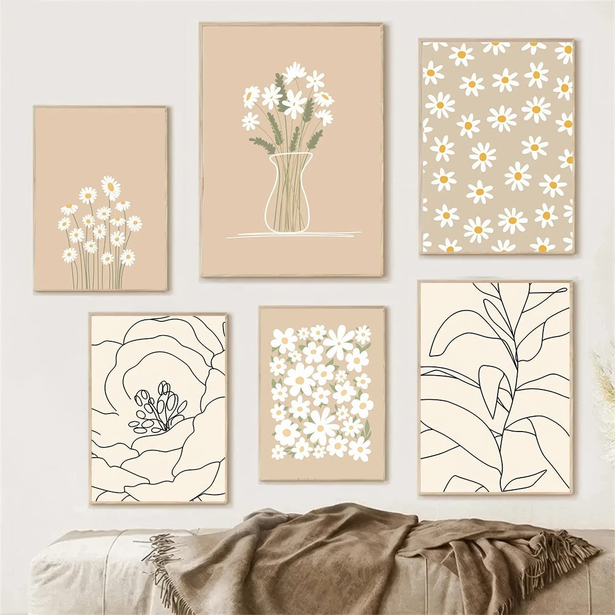 Boho Light Beige Canvas Posters — Considered Home Styling — Front view