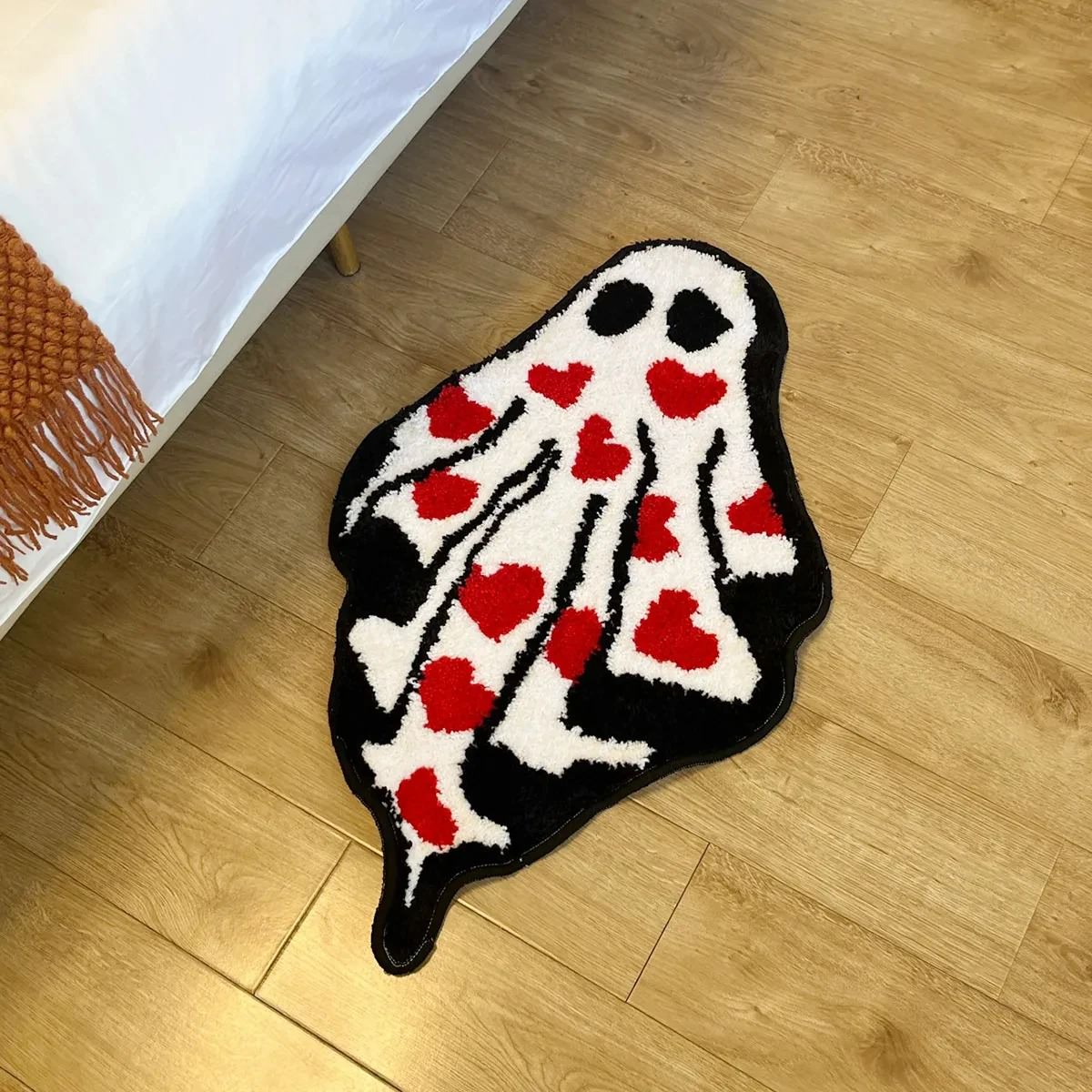 Lovely Ghost Tufted Accent Rug — Soft Accent Rug for Bedroom Layering — Lifestyle 1