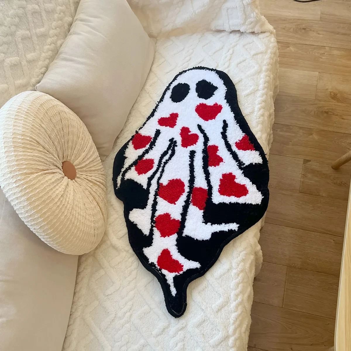 Lovely Ghost Tufted Accent Rug — Soft Accent Rug for Bedroom Layering — Lifestyle 2