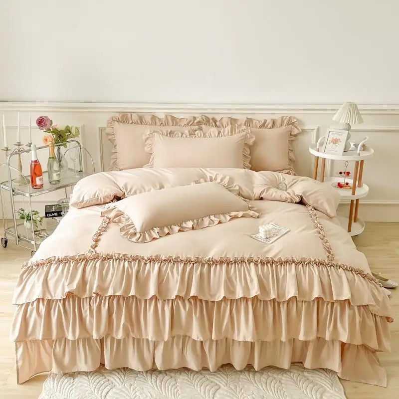 Lush Ruffles Duvet Cover Set — Soft-Touch Cotton Duvet & Pillowcases — Lifestyle 7