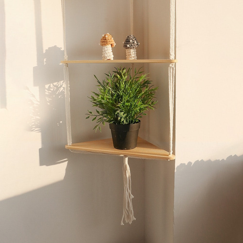 Macrame Hanging Corner Shelf — Considered Home Styling — Lifestyle 3