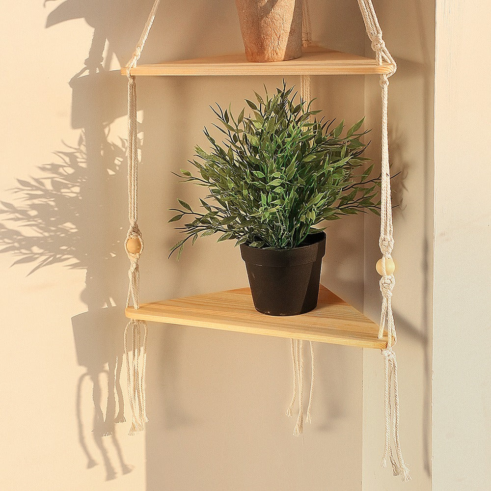 Macrame Hanging Corner Shelf — Considered Home Styling — Lifestyle 2