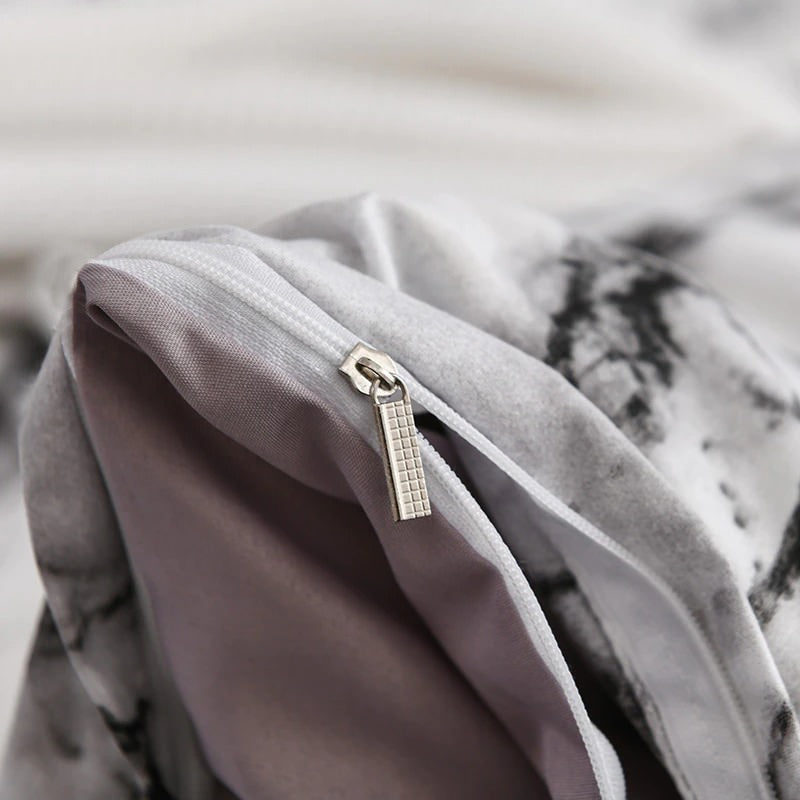 Marble Bedding Set — Veined Duvet Cover for Modern, Quiet Bedrooms — Lifestyle 4