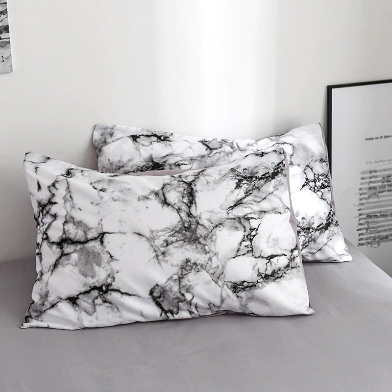 Marble Bedding Set — Veined Duvet Cover for Modern, Quiet Bedrooms — Lifestyle 5