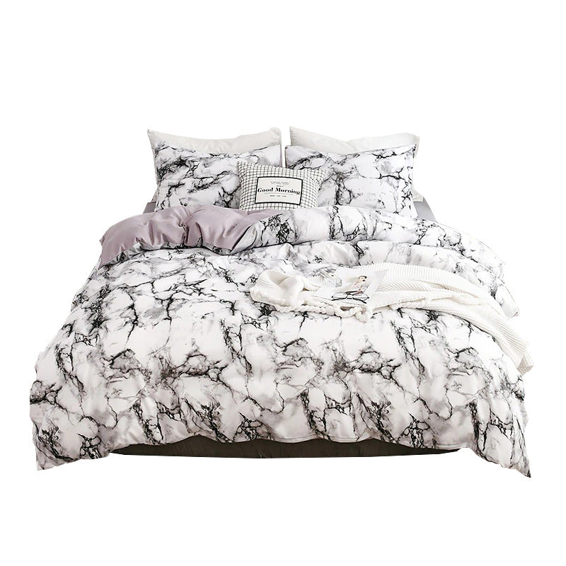 Marble Bedding Set — Veined Duvet Cover for Modern, Quiet Bedrooms — Front view