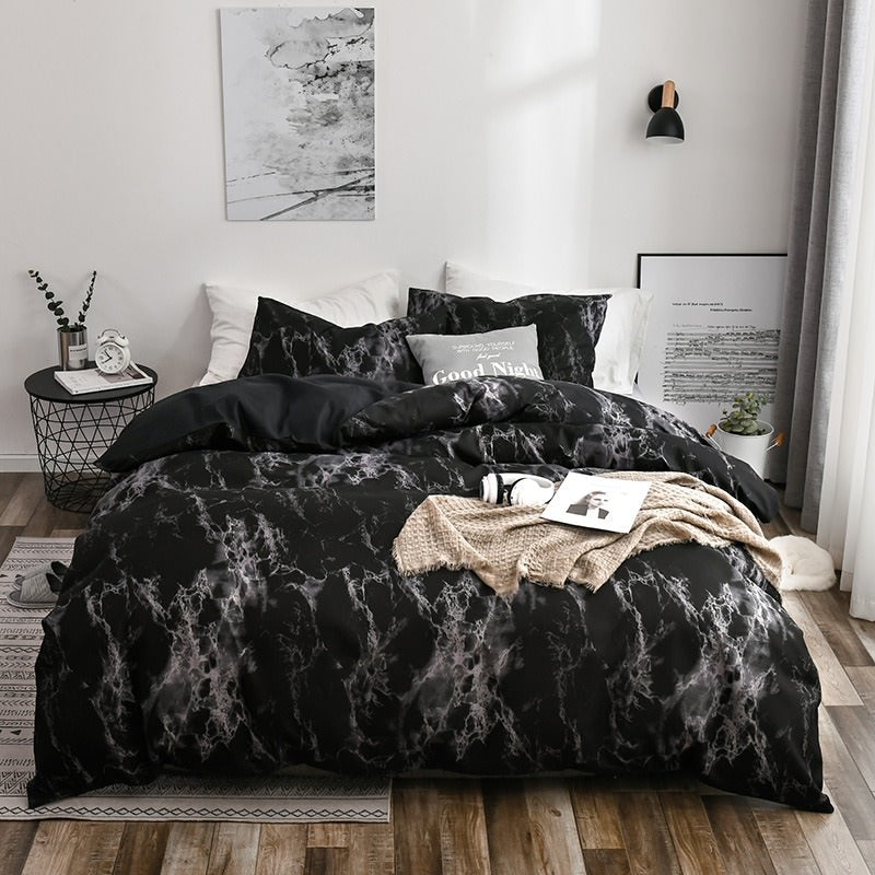 Marble Bedding Set — Veined Duvet Cover for Modern, Quiet Bedrooms — Lifestyle 6