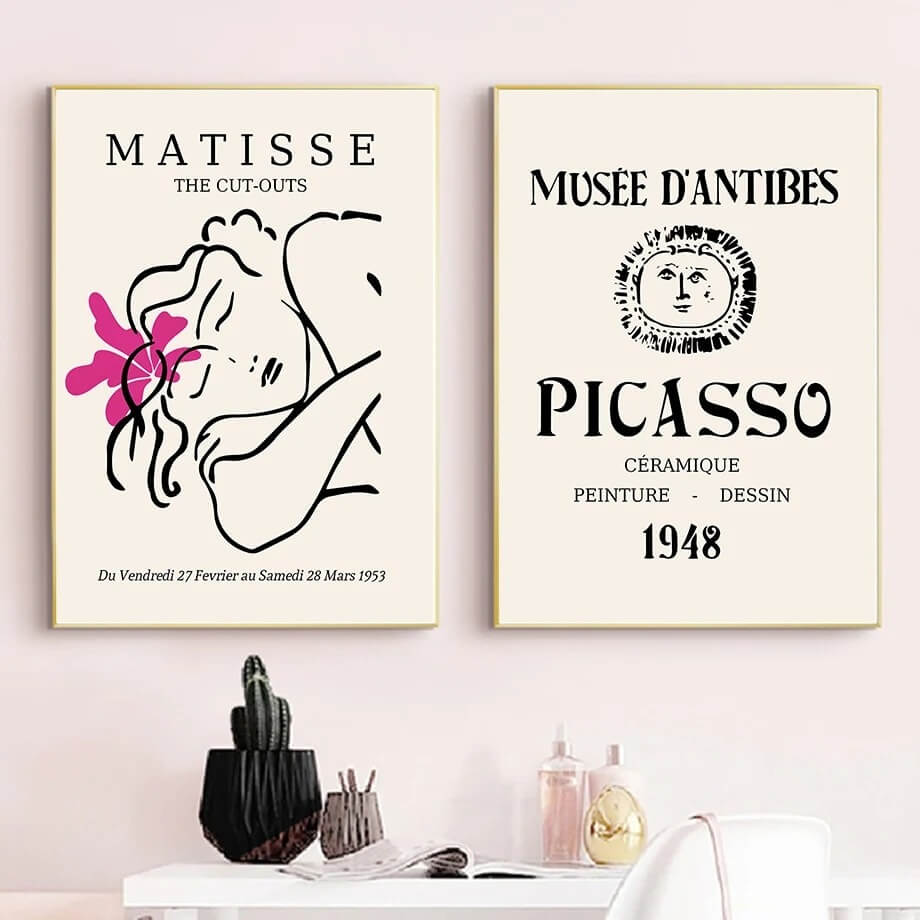 Pink Art Collage Canvas Posters — Considered Home Styling — Lifestyle 1