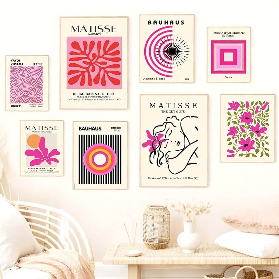 Pink Art Collage Canvas Posters — Considered Home Styling — Detail