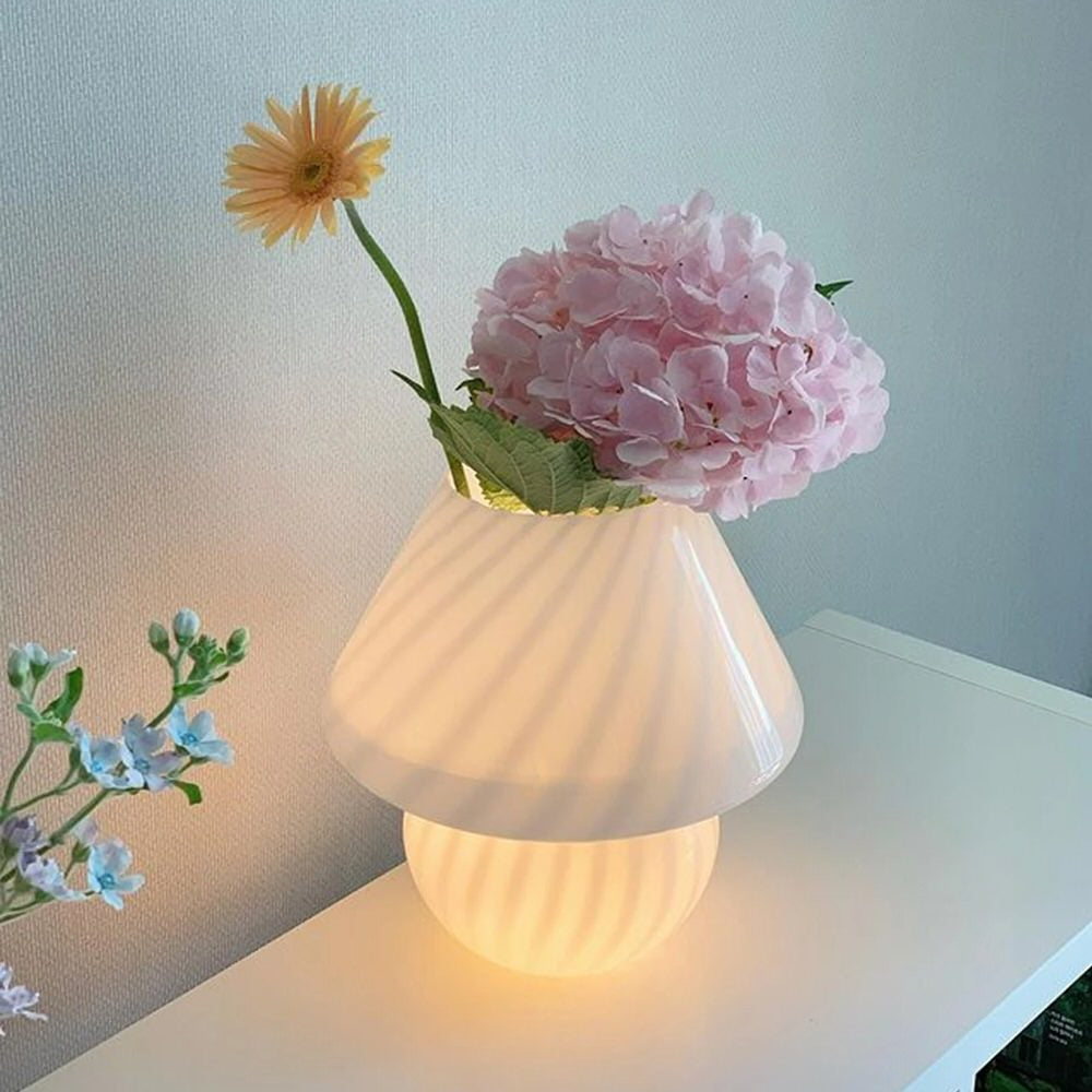 Glass Spiral Striped Lamp — Warm LED Mood Lighting for Bedside — Lifestyle 5