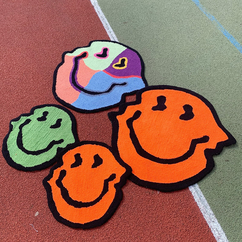 Melted Smiley Fluffy Rug — Soft Accent Rug for Bedroom Layering — Lifestyle 5