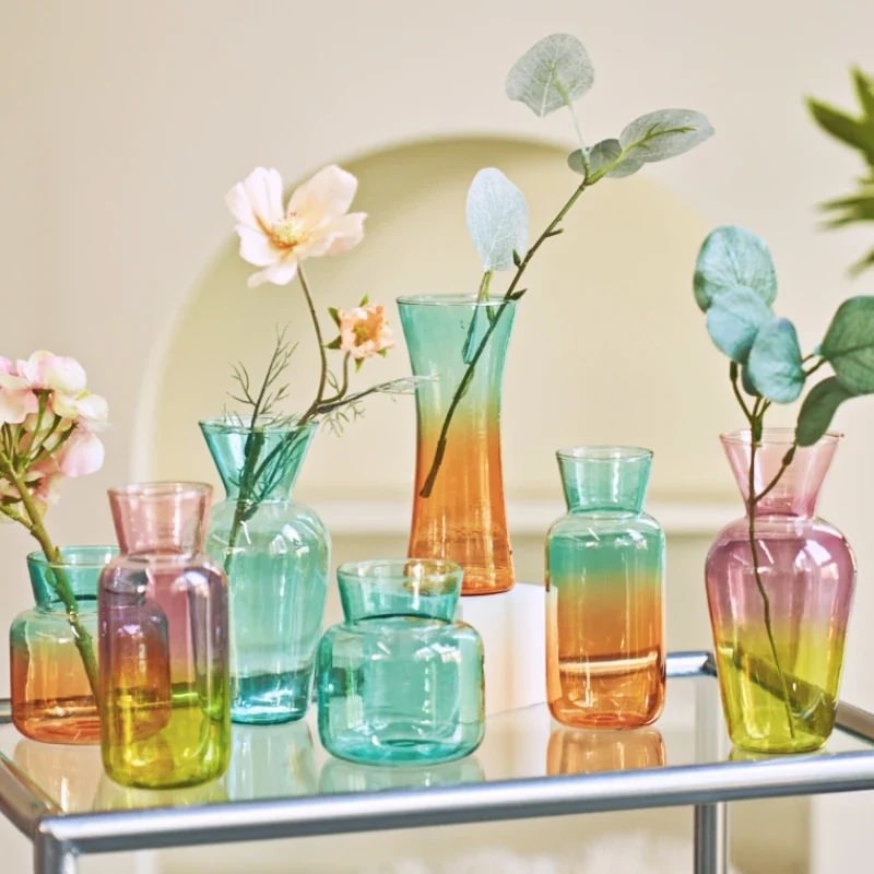 Pastel Gradient Colored Glass Vase — Decorative Vase for Considered Styling — Front view