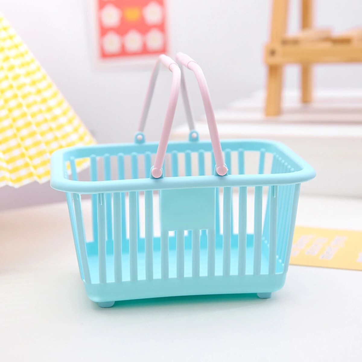 Mini Pastel Storage Shopping Basket — Considered Home Styling — Lifestyle 2