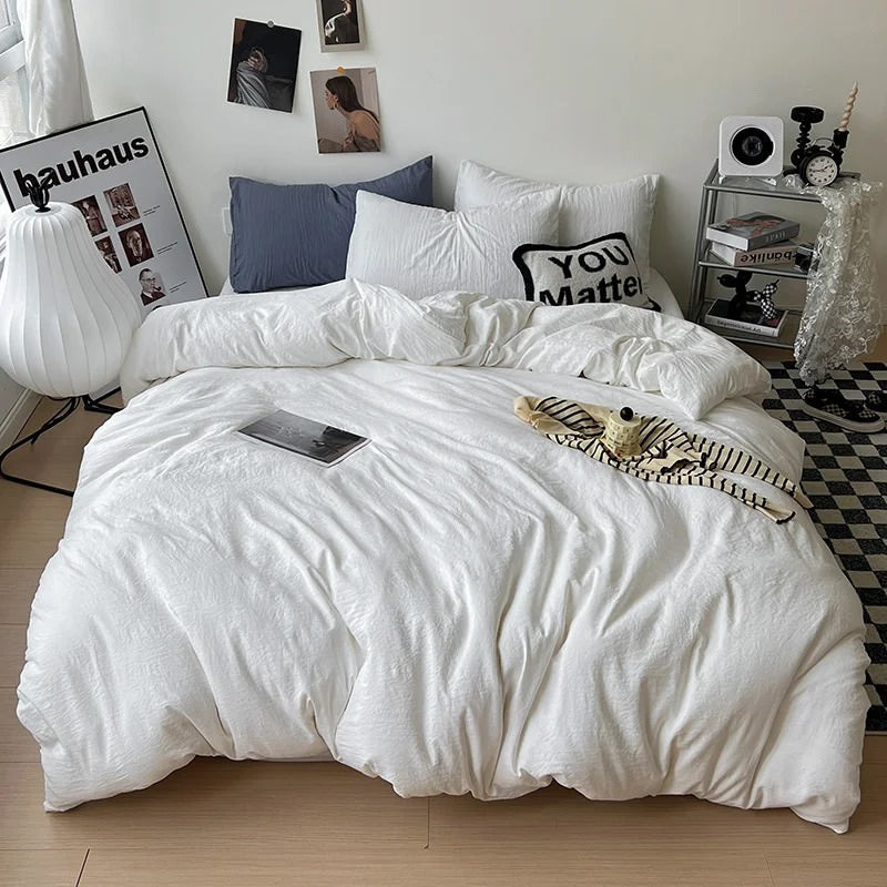 Crumpled Cotton Sheet Set — Lived-In Look for Relaxed Beds — Lifestyle 8