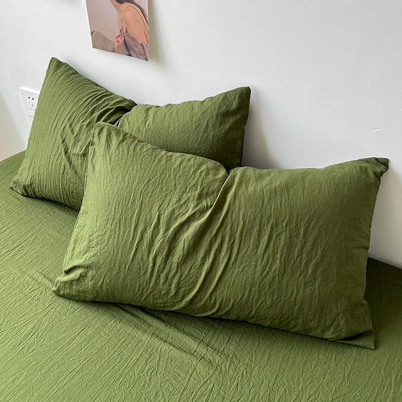 Crumpled Solid Color Sheets Bedding Set — Lifestyle 4