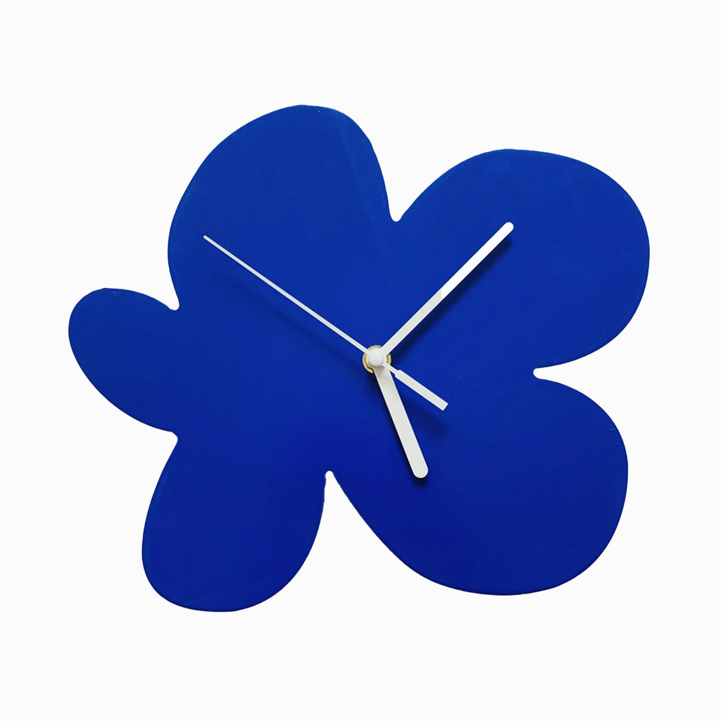 Flower Blob Acrylic Wall Clock — Considered Home Styling — Front view