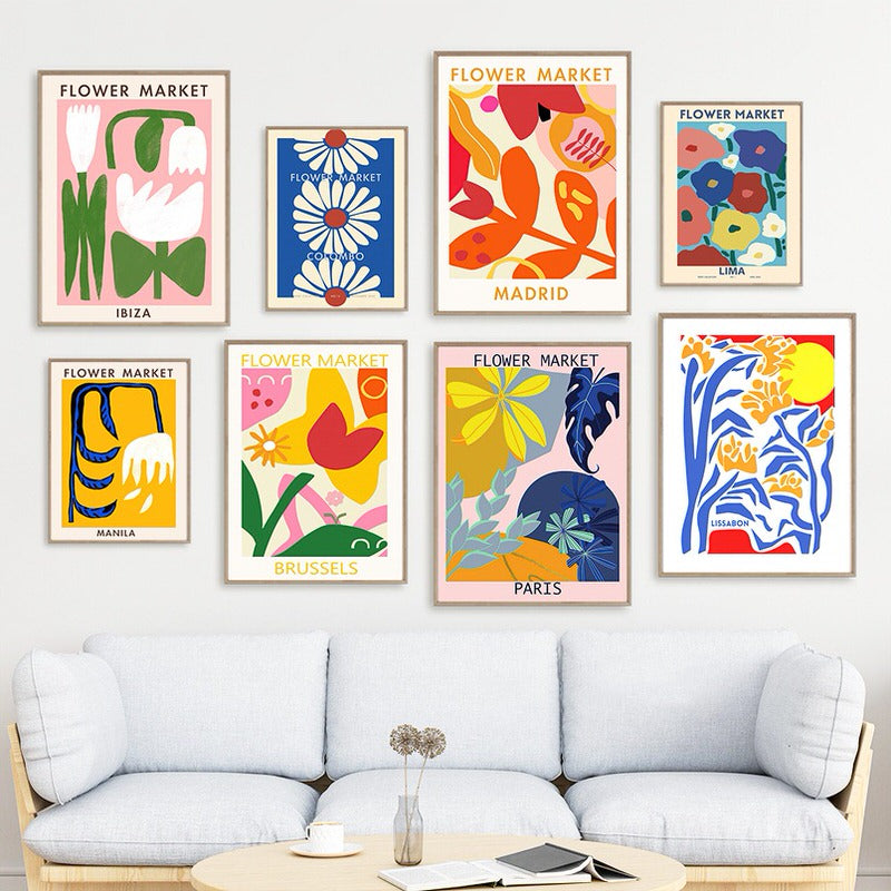 Modern Flower Market Canvas Posters — Considered Home Styling — Front view