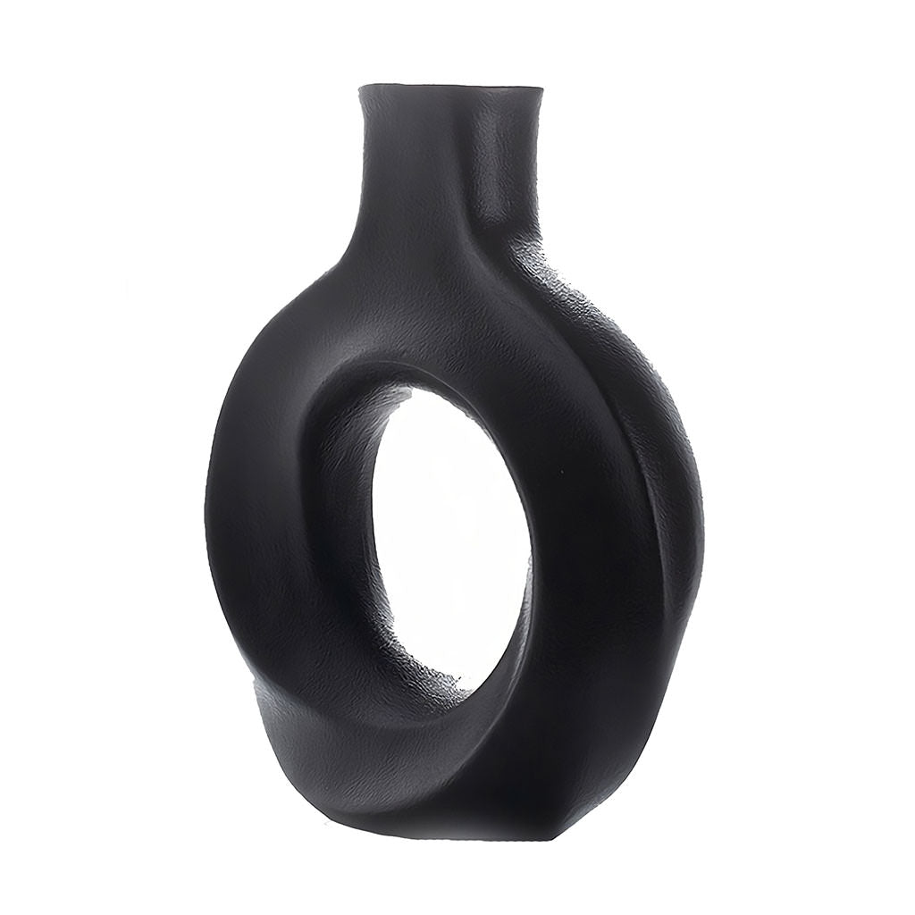 Modern Hollow Circle Ceramic Vase — Decorative Vase for Considered Styling — Lifestyle 6