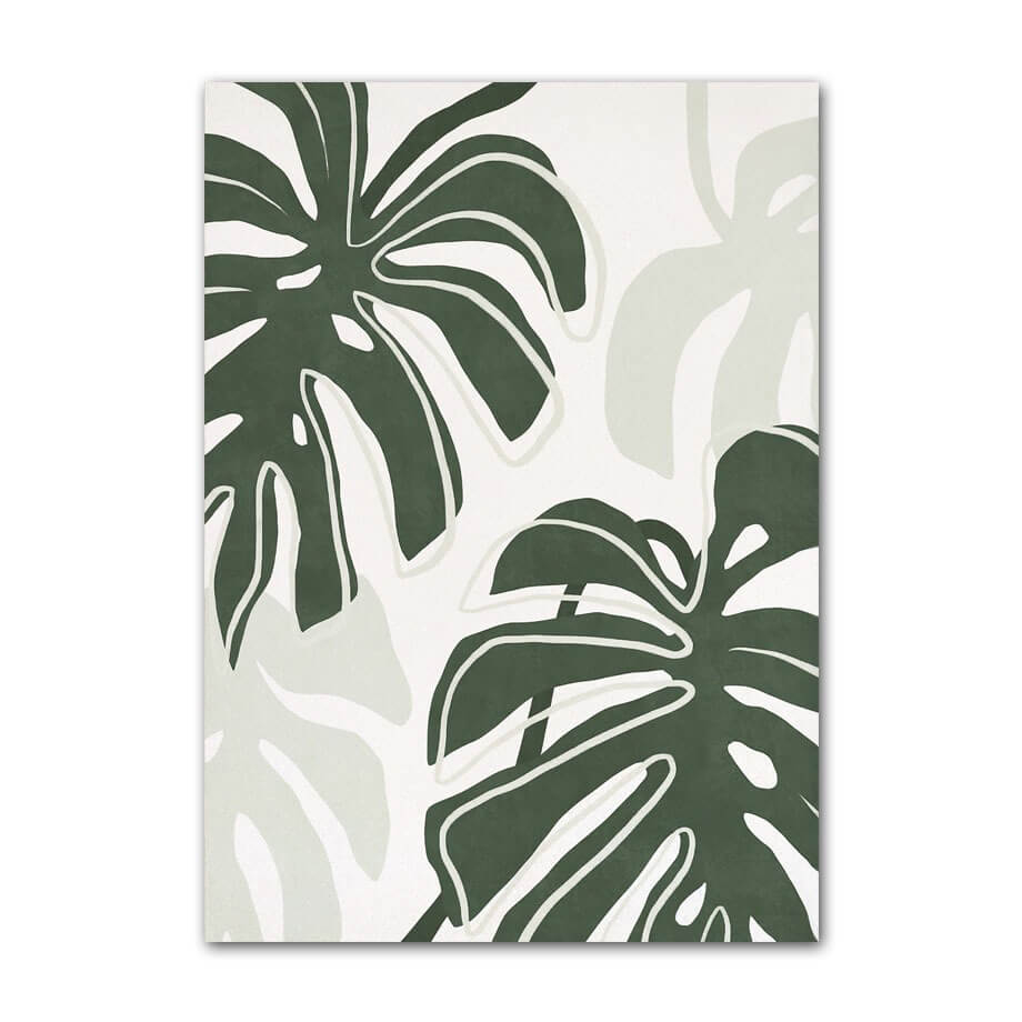 Sage Green Monstera Leaves Canvas Posters — Considered Home Styling — Lifestyle 2