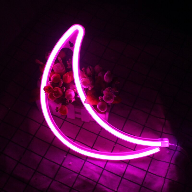 Moon Neon Sign — Warm LED Mood Lighting for Bedside — Lifestyle 3