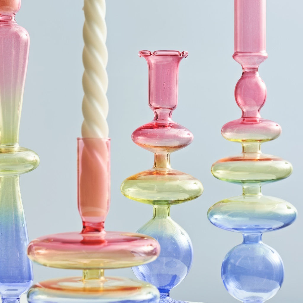 Multicolor Irregular Glass Candleholder — Decorative Vase for Considered Styling — Detail