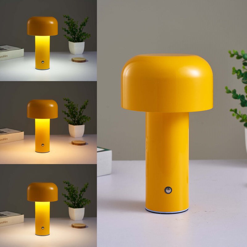 Metal Mushroom Table Lamp — Warm LED Mood Lighting for Bedside — Lifestyle 1