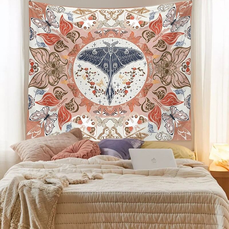 Skull Moth Boho Tapestry — Considered Home Styling