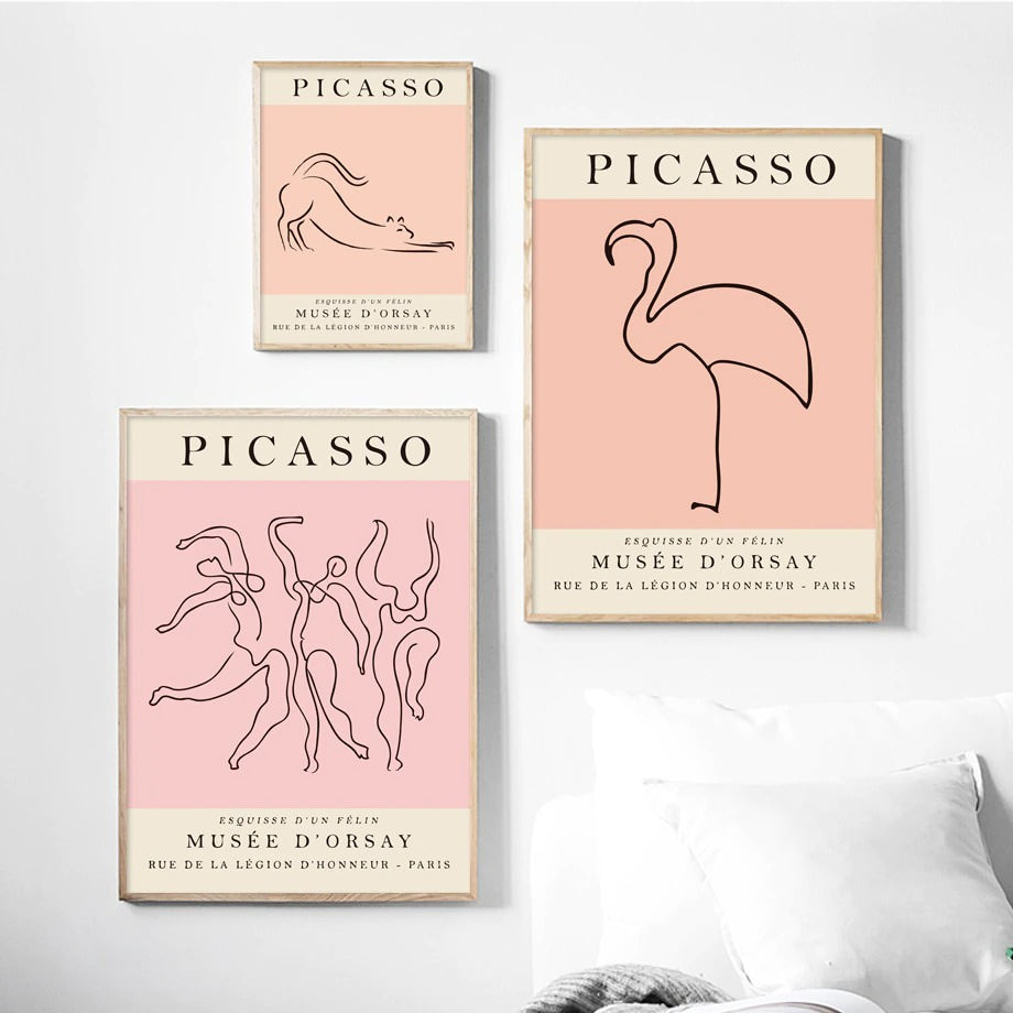 Colored Picasso Outlines Canvas Posters — Considered Home Styling