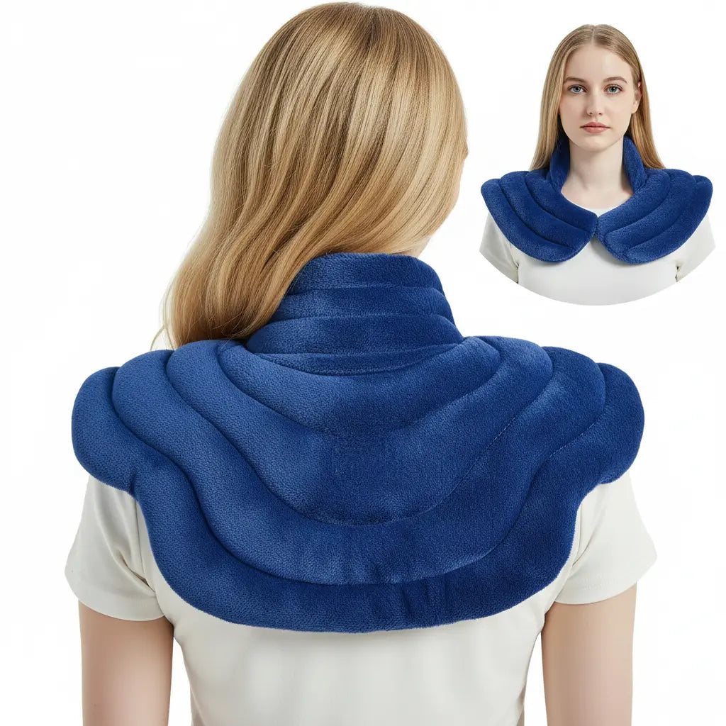 Microwavable Neck Wrap for Comfort - Available in Blue, Gray, and Purple — Lifestyle 5