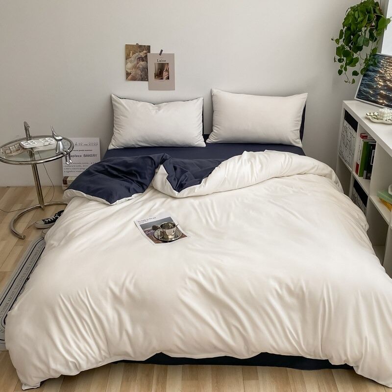 Dusty Shades Plain Bedding Set — Soft-Touch Cotton Duvet & Pillowcases — Lifestyle 1