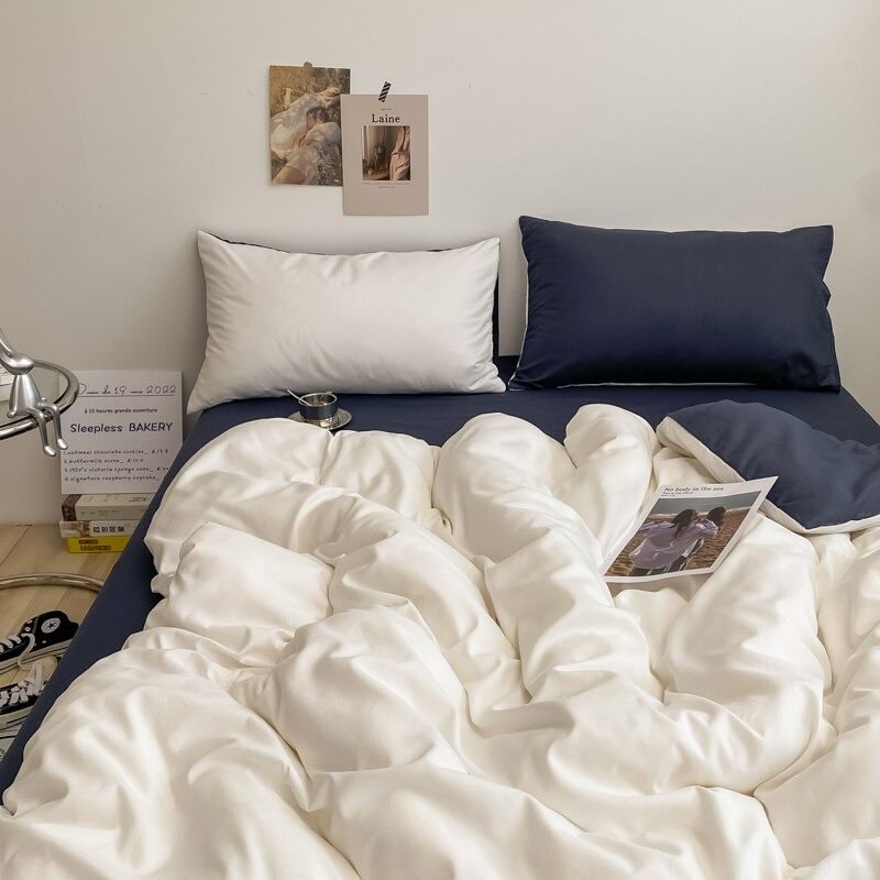 Dusty Shades Plain Bedding Set — Solid Duvet Cover for Calm, Quiet Bedrooms — Detail
