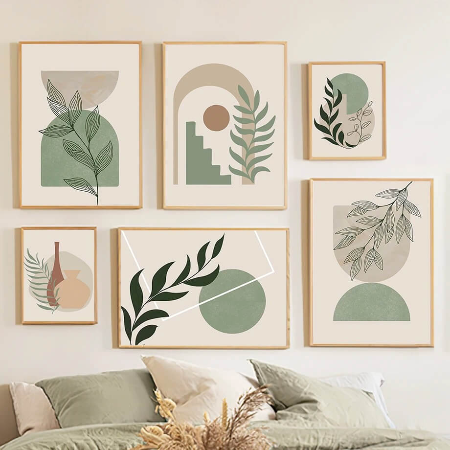 Pale Green Shapes Canvas Posters — Considered Home Styling — Front view