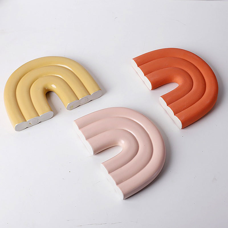 Pastel U Shape Ceramic Vase — Decorative Vase for Considered Styling — Detail