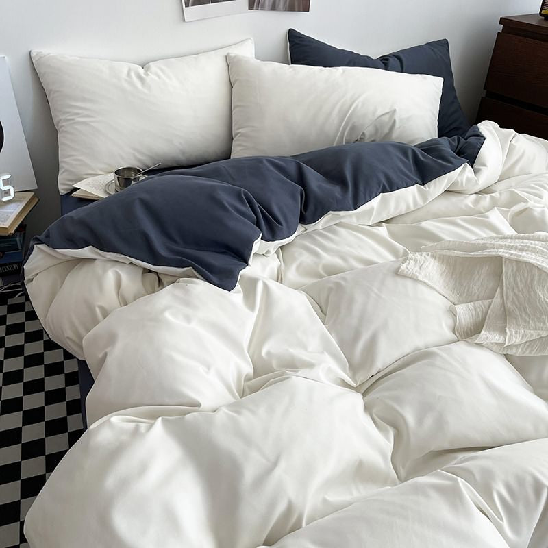 Pastel Double-Sided Bedding Set — Soft-Touch Cotton Duvet & Pillowcases — Front view