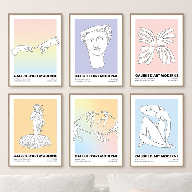 Pastel Minimal Art Canvas Posters — Considered Home Styling — Front view