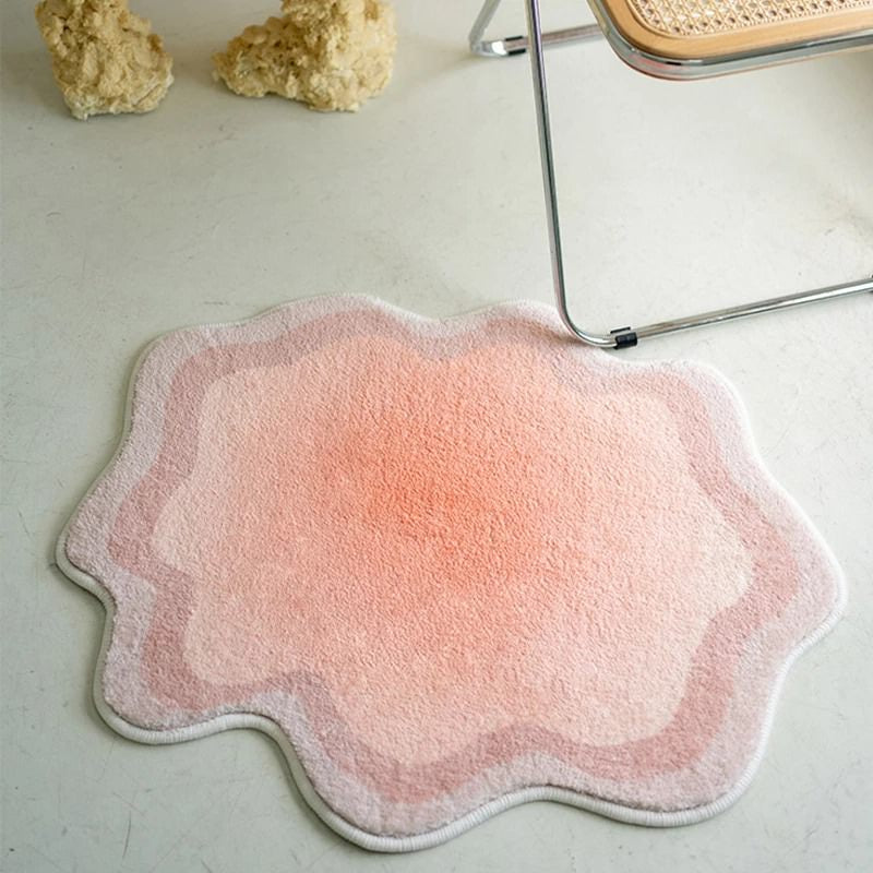 Pastel Blob Irregular Accent Rug — Soft Accent Rug for Bedroom Layering — Lifestyle 6
