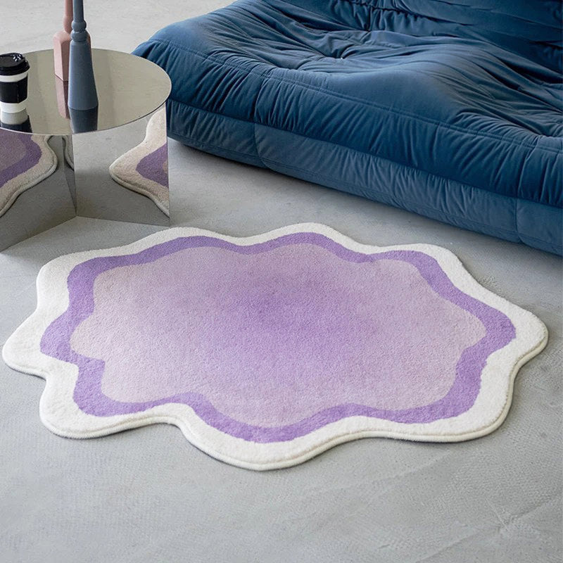 Pastel Blob Irregular Accent Rug — Soft Accent Rug for Bedroom Layering — Lifestyle 5