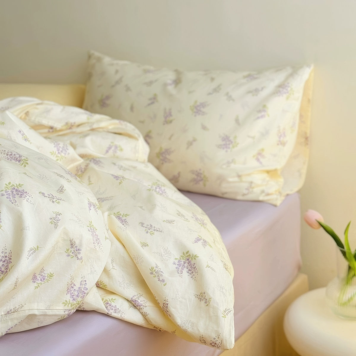 Lavender Bloom Floral Cotton Bedding Set — Lifestyle 4