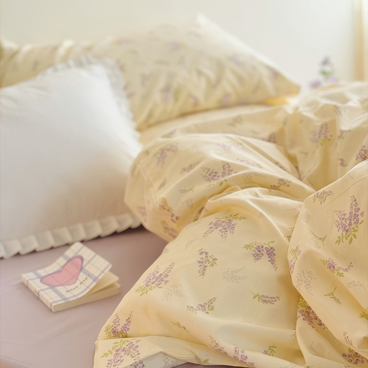Lavender Bloom Floral Cotton Bedding Set — Lifestyle 3