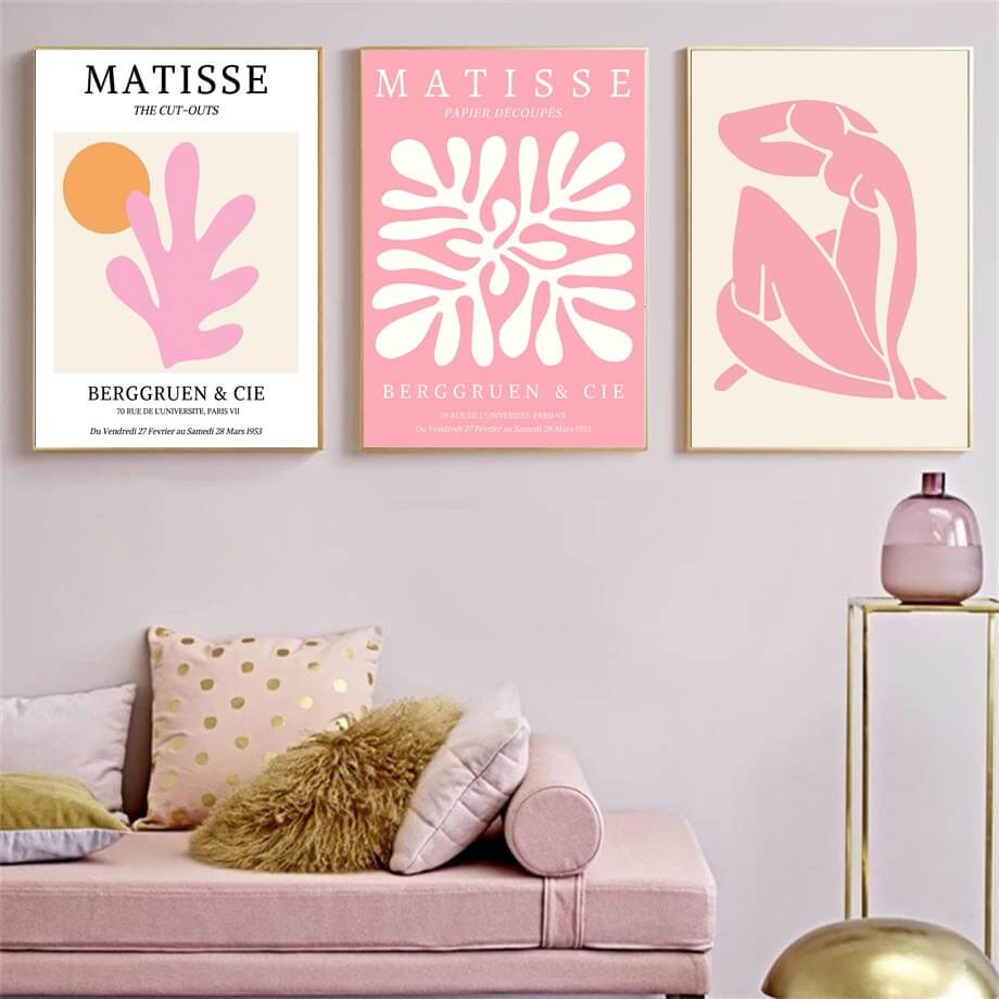 Pastel Pink Gallery Wall Art Canvas Posters — Considered Home Styling — Lifestyle 2