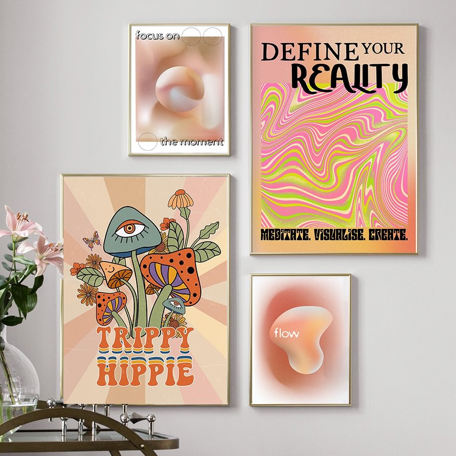 Pastel Beige Gradients Canvas Posters — Considered Home Styling — Lifestyle 1
