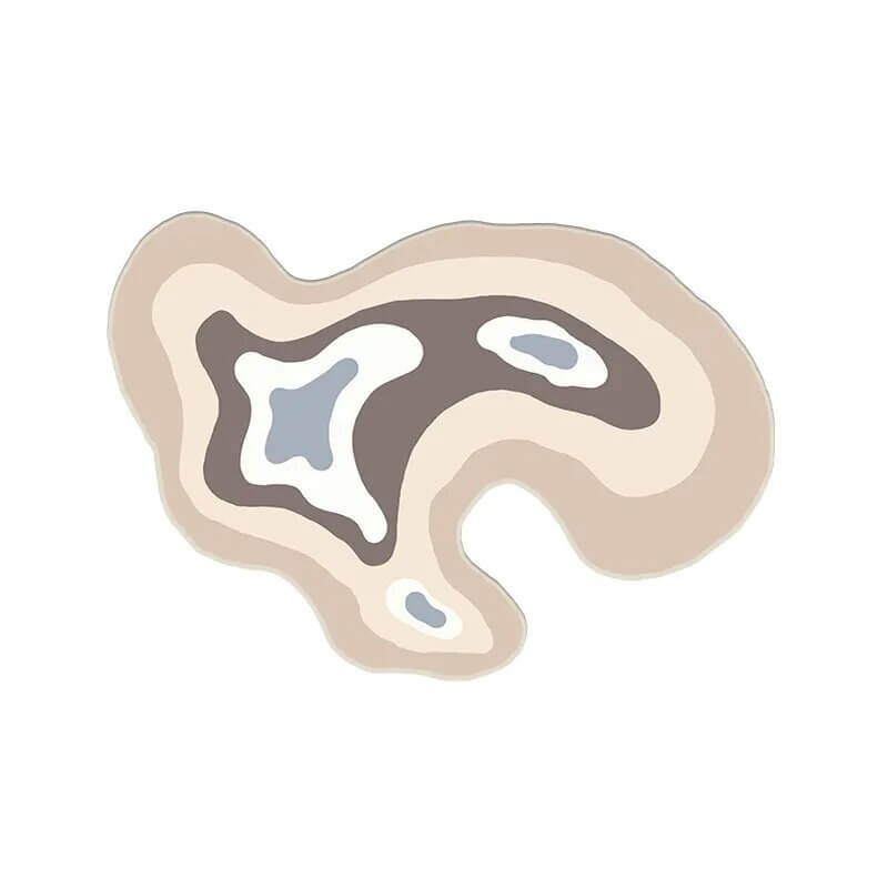 Abstract Pastel Blob Accent Rug — Soft Accent Rug for Bedroom Layering — Lifestyle 3