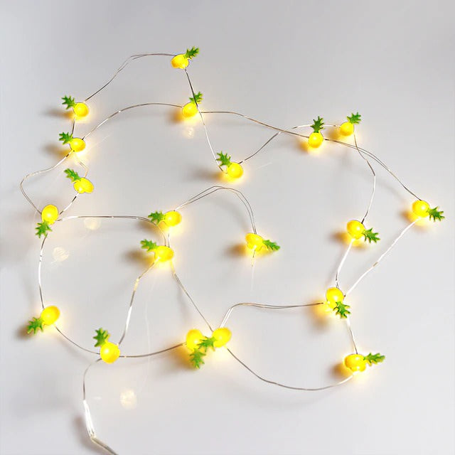 Pineapple Fairy String Lights — Warm LED Mood Lighting for Bedside — Front view