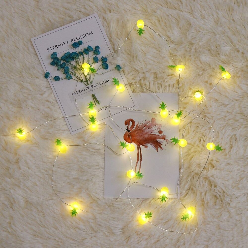Pineapple Fairy String Lights — Warm LED Mood Lighting for Bedside — Detail