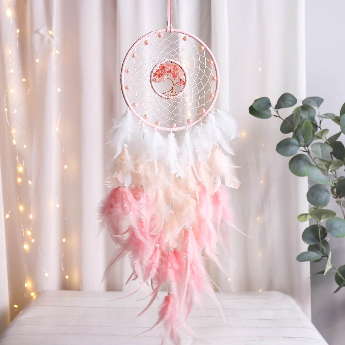 Pink Feather Dream Catcher — Considered Home Styling — Lifestyle 1