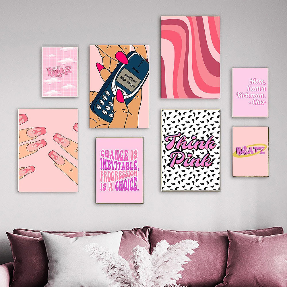 Think Pink Canvas Posters — Considered Home Styling