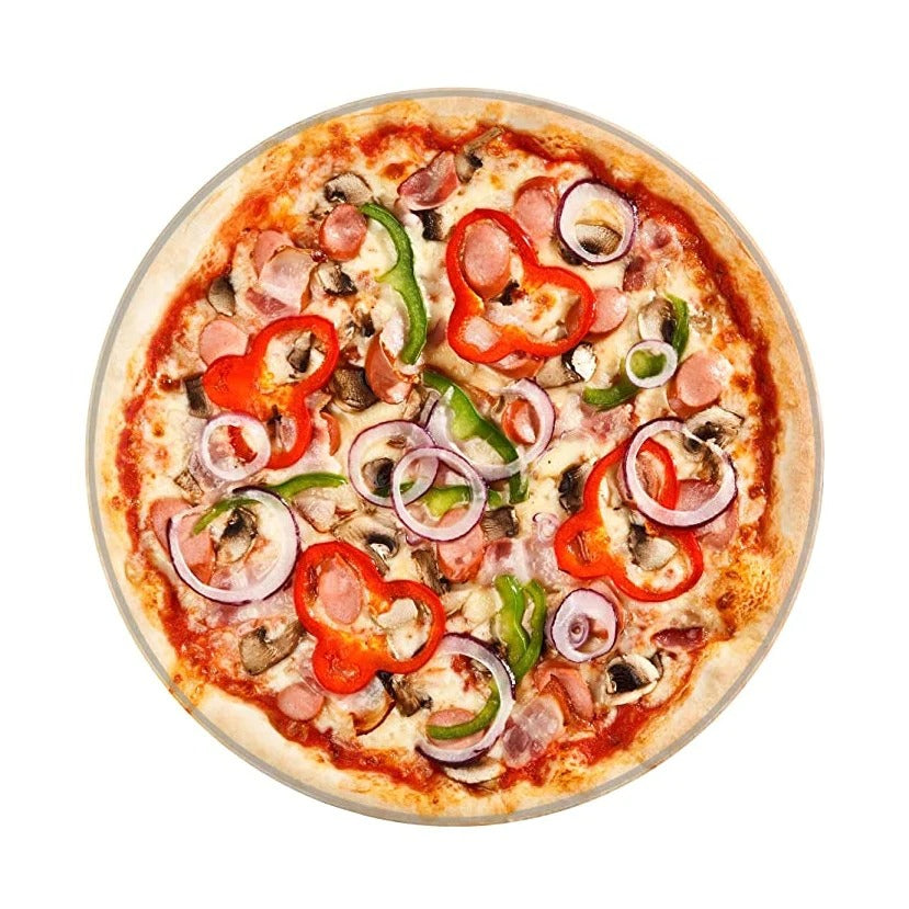 Round Fluffy Pizza Throw Blanket — Novelty Plush Cover for Lounge and Movie Nights — Front view