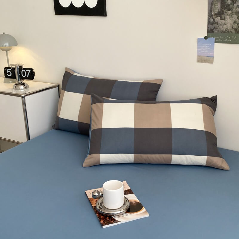 Large Plaid Bedding Set — Cotton Duvet Cover for Bedroom Refresh — Lifestyle 3
